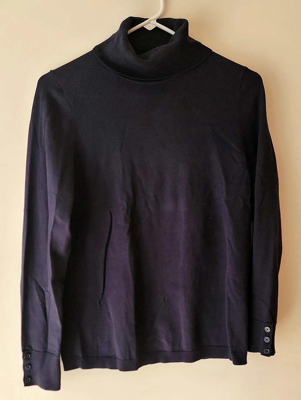 Talbots Women's Navy Cowl Neck Sweater - Size Mp